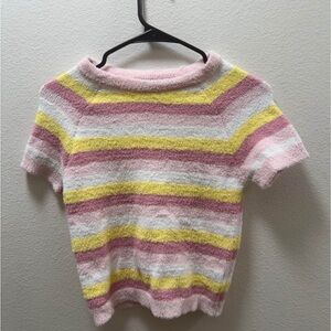 Forever 21 Pink, Yellow, and White Striped Top